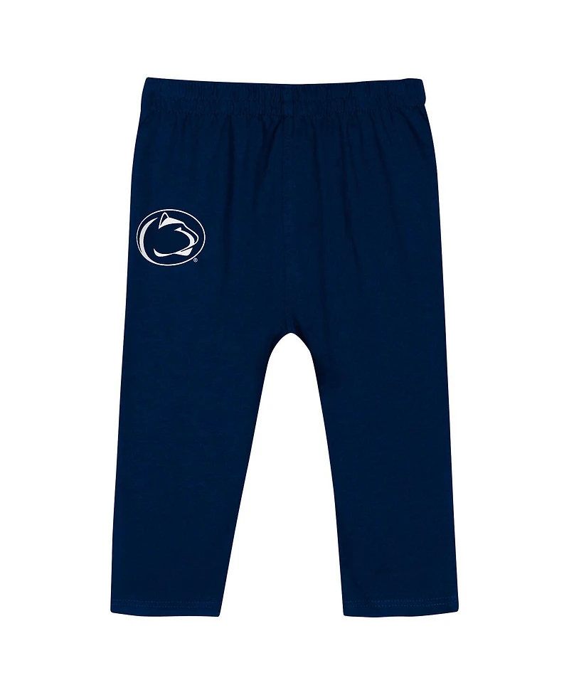 Outerstuff Baby Boys and Girls Navy Penn State Nittany Lions Double Up Long Sleeve Bodysuit Pant