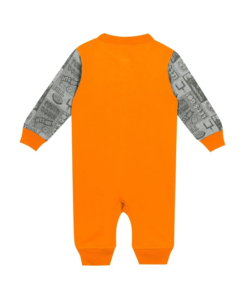 Outerstuff Baby Boys and Girls Tennessee Orange Volunteers Playbook Color Block Long Sleeve Coveralls