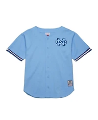 Mitchell & Ness Men's Carolina Blue North Tar Heels Game Time Vintage Mesh Button Front Jersey