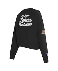 Pro Standard Women's Black Los Angeles Lakers Paint The City Cropped Pullover Sweatshirt
