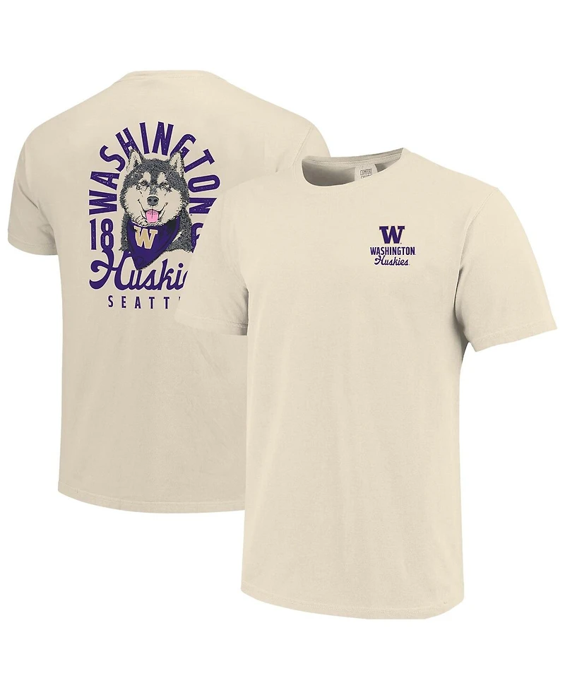 Image One Men's Cream Washington Huskies Comfort Colors Mascot Overlay T-Shirt