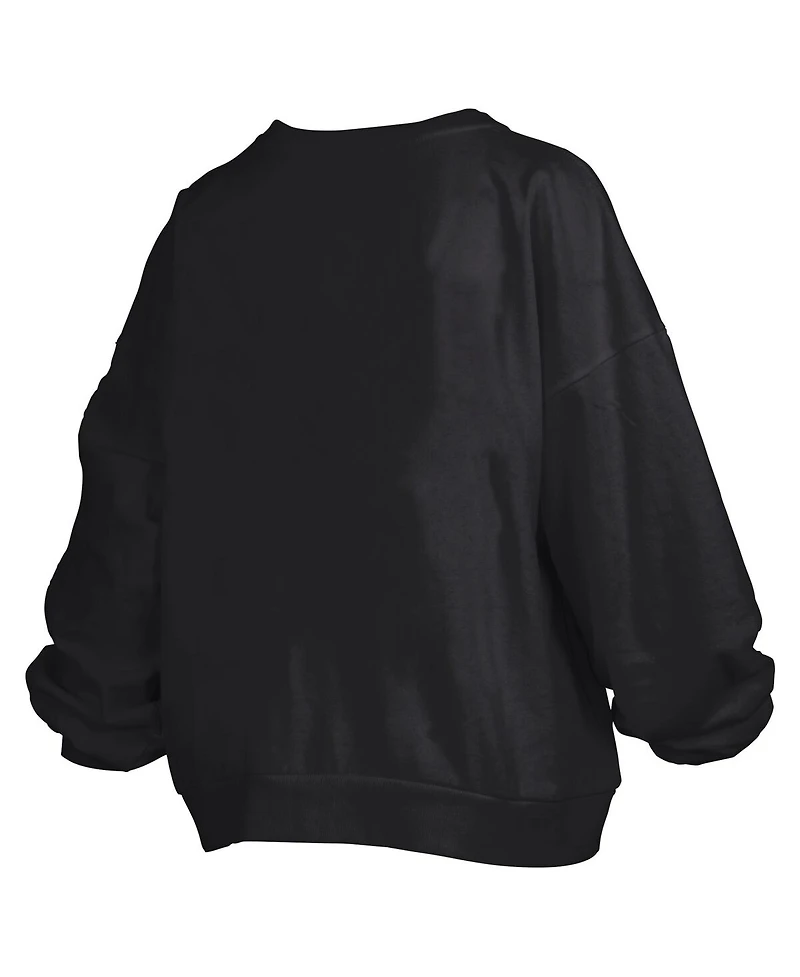 Pressbox Women's Black Georgia Bulldogs Big Aug Script Janice Oversized Pullover Sweatshirt
