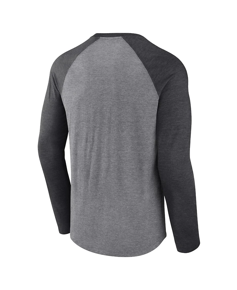 Fanatics Men's Gray Texas A M Aggies Banner Year Tri-Blend Raglan Long Sleeve T-Shirt