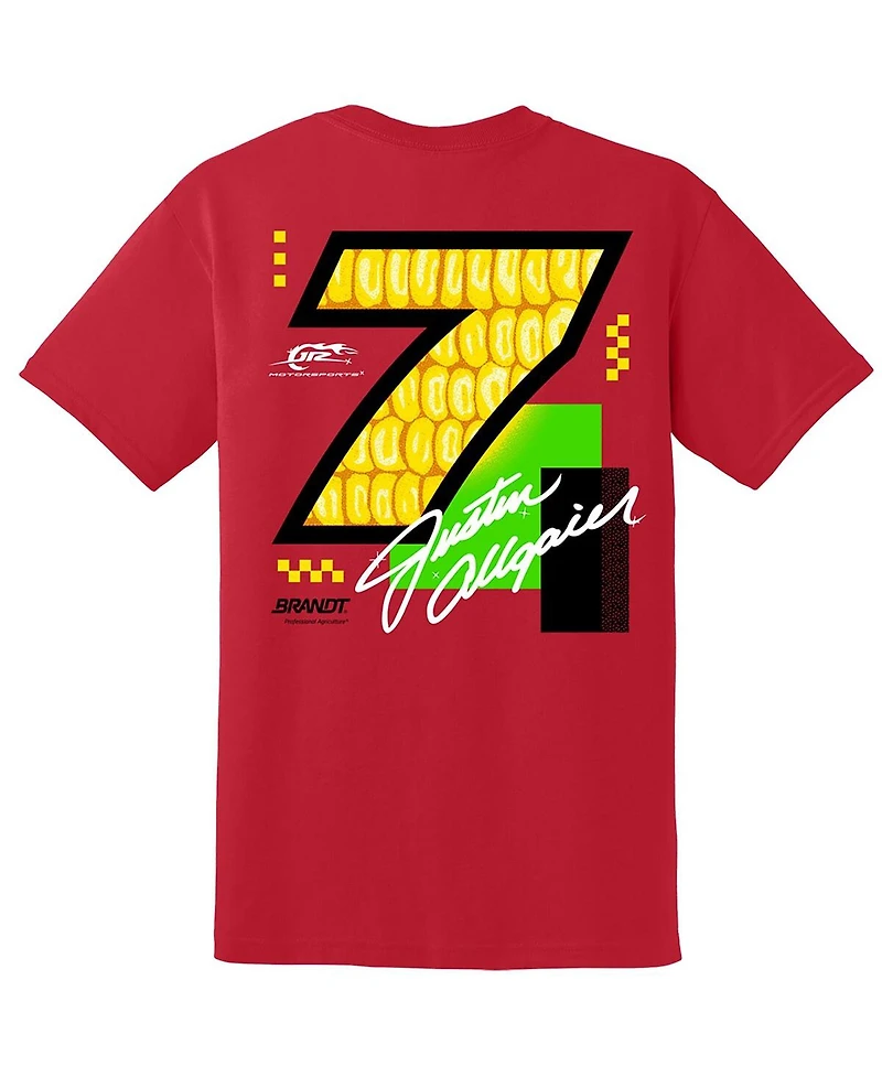 Jr Motorsports Official Team Apparel Men's Red Justin Allgaier Brandt Car T-Shirt