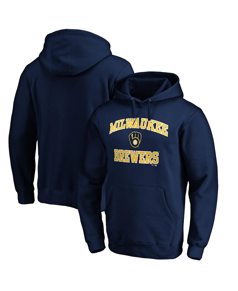 Fanatics Mto Label Men's Navy Milwaukee Brewers Heart Soul Pullover Hoodie