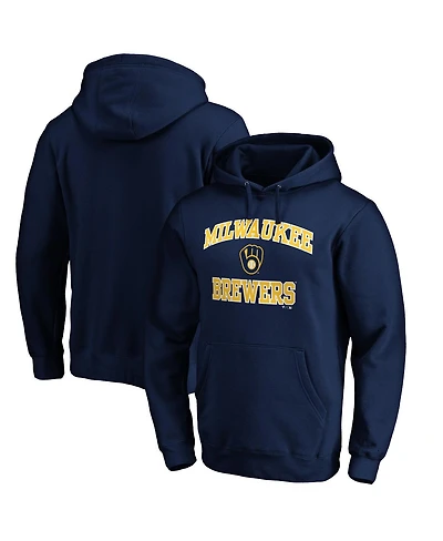 Fanatics Mto Label Men's Navy Milwaukee Brewers Heart Soul Pullover Hoodie