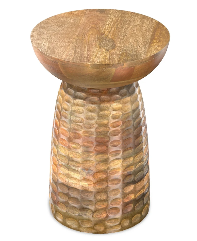 Simpli Home Boyd Solid Mango Wood Wooden Accent Table in Natural