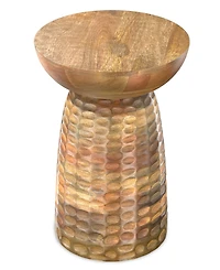 Simpli Home Boyd Solid Mango Wood Wooden Accent Table in Natural