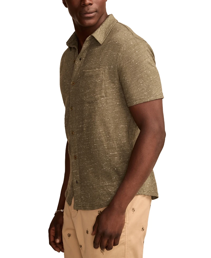 Lucky Brand Men's Linen Short Sleeve Button Down Shirt