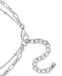 On 34th Silver-Tone Shell Layered Lariat Necklace, 17" + 3" extender, Exclusively at Macy's