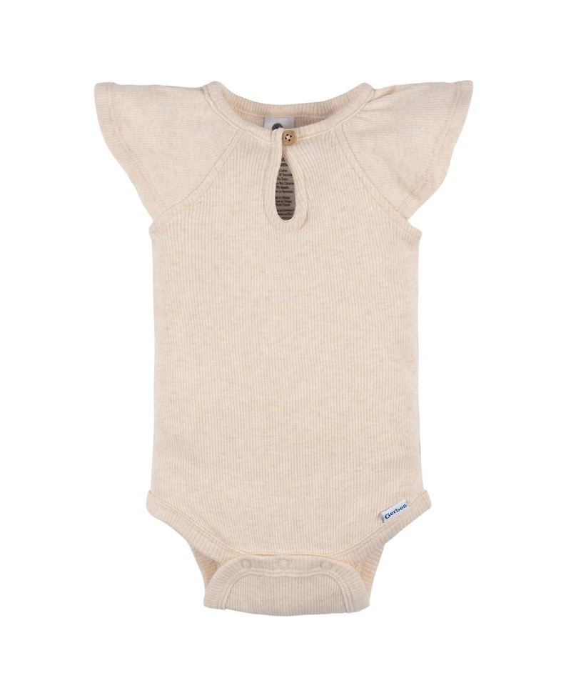 Gerber Childrenswear Baby Girls Flutter Sleeve Bodysuit and Shorts Set