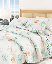 Linery & Co. Seashells & Stripes Microfiber Quilt Set With Shams