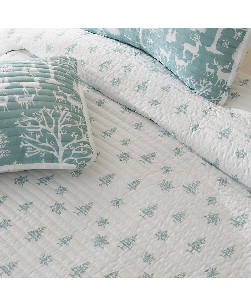 Linery & Co. Winter-Themed Microfiber Quilt Set with Shams - Enchanted woods