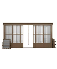 Mondawe 12x14FT Wall Mounted Solarium with Sloping Polycarbonate Roof
