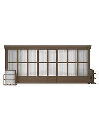 Mondawe 12x16FT Lean-to Sunroom,Wall Mounted Solarium with Sloping Polycarbonate Roof