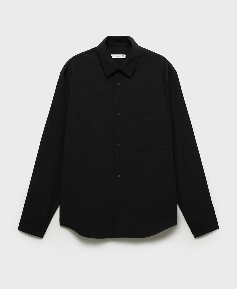 Mango Men's Regular-Fit Creased-Effect Shirt