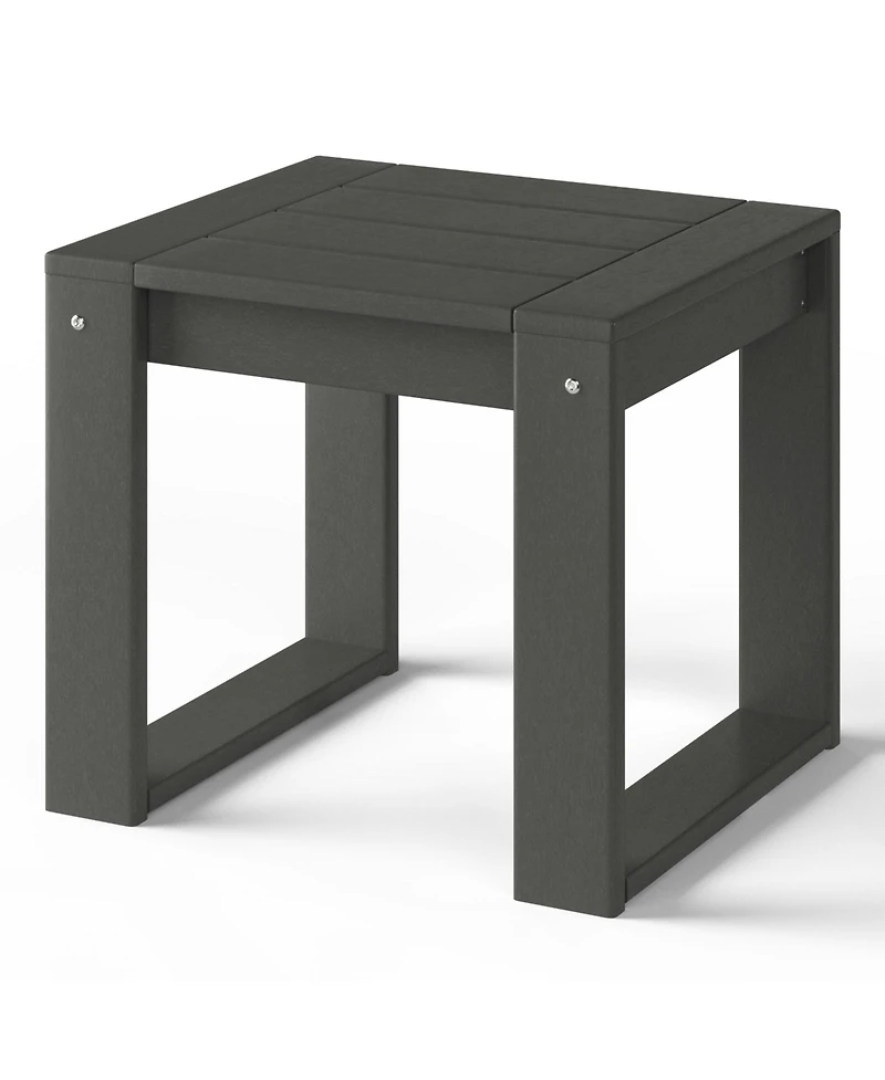 Modern Outdoor Hdpe Rectangle Patio Side Table