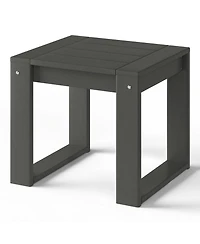 Modern Outdoor Hdpe Rectangle Patio Side Table
