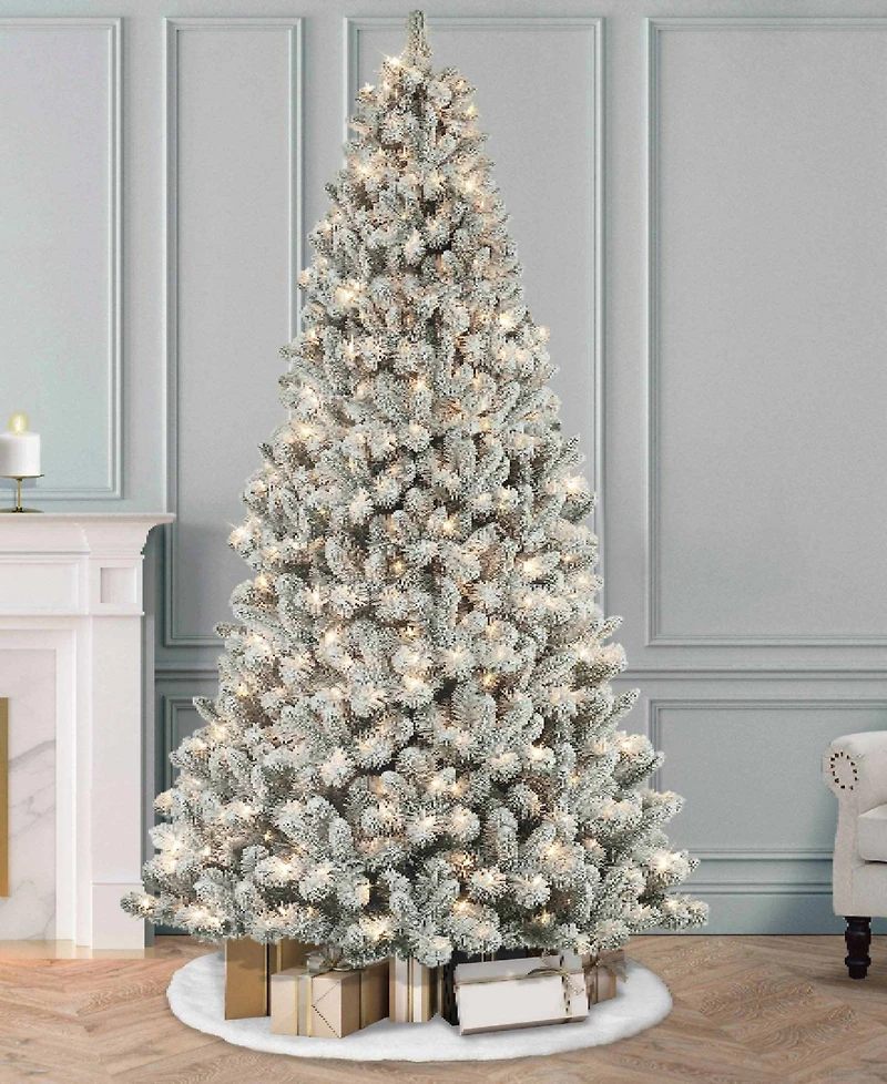 Puleo 7.5FT Flocked Vancouver Pine Artificial Christmas Tree