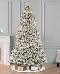 Puleo 7.5FT Flocked Vancouver Pine Artificial Christmas Tree