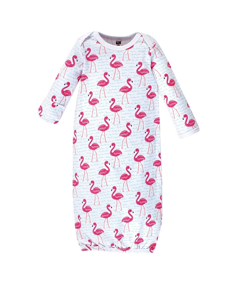 Hudson Baby Girls 4Pk Interlock Gowns