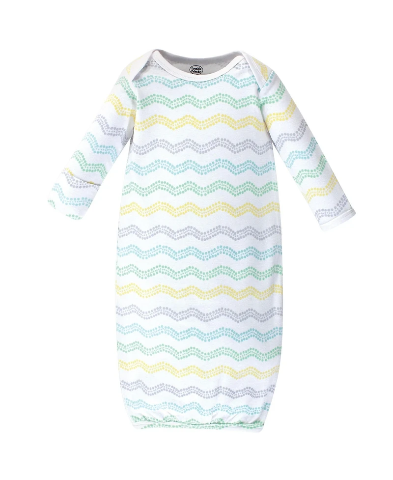 Luvable Friends Baby Boys Unisex Ultra-Soft Interlock Fabric 4-Pack Gowns