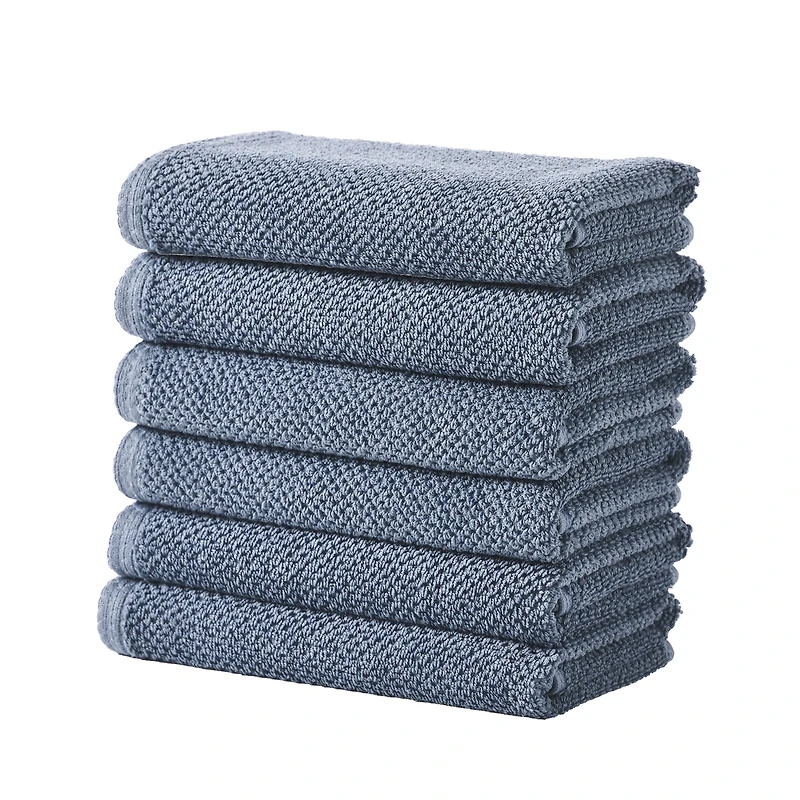 Linery & Co. Cotton Textured 6-Piece Hand Towel Set