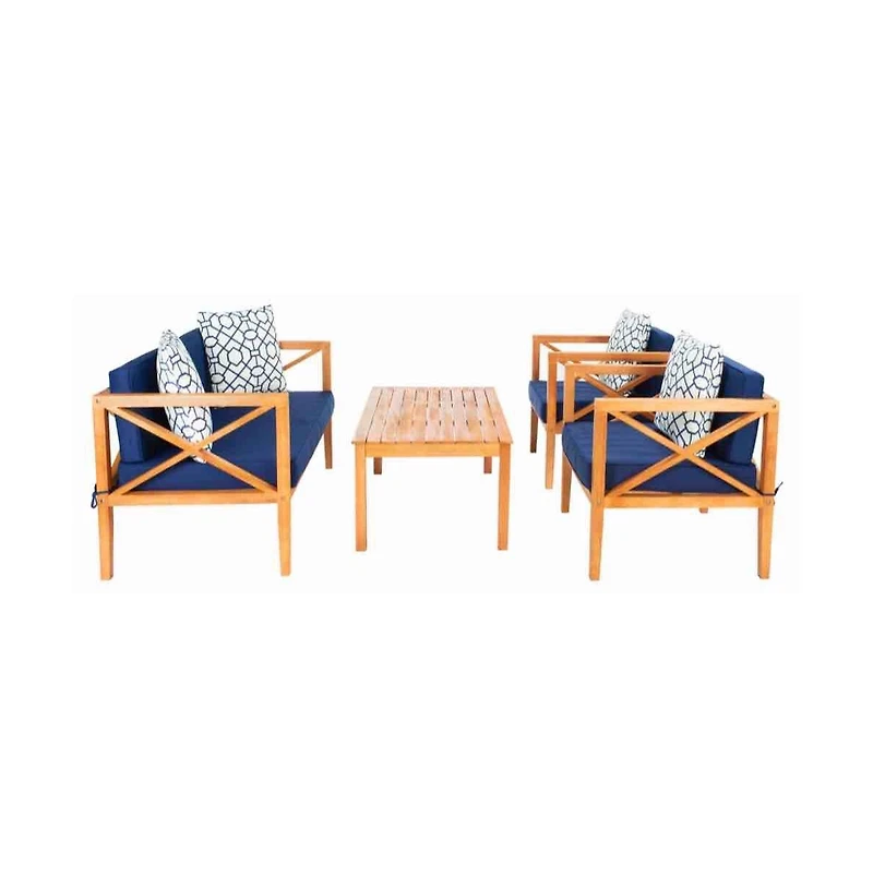 Nunzio 4 Pc Outdoor Set With Accent Pillows