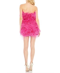 Mac Duggal Women's Feather Strapless Mini Dress