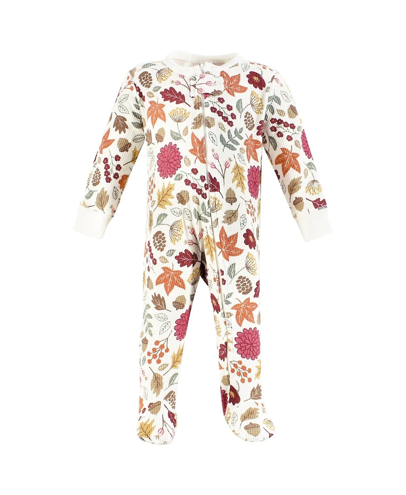 Hudson Baby Girls Thermal Zipper Sleep and Play 2pk
