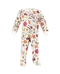 Hudson Baby Girls Thermal Zipper Sleep and Play 2pk