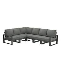 6-Piece Outdoor L-Shaped Patio Corner Sectional Sofa Conversation Set