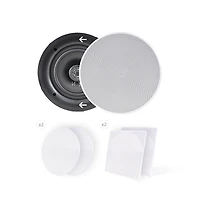 Pyle PDIC86 8" In-Wall/In-Ceiling 2-Way Stereo Speakers - Flush Mount, 250W, White, Pair