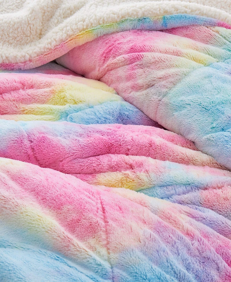Unikome Reversible Medium Weight Plush Faux Fur Comforter, King