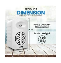 Pyle PDWR45WT 4” 2-Way Waterproof Indoor/Outdoor Speaker System - 300W, White, Pair