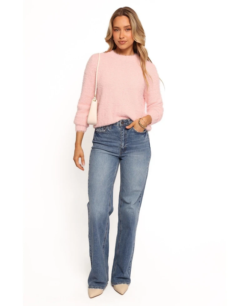 Petal and Pup Women's Aspra Fuzzy Crewneck Knit Sweater