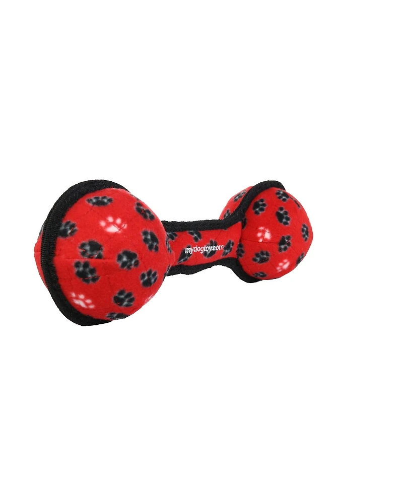 Tuffy Ultimate 2 Ball Tug Red Paw, 2 Pack Durable Squeaky Dog Toy