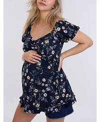 Motherhood Maternity Off the Shoulder Short Sleeve Babydoll Top