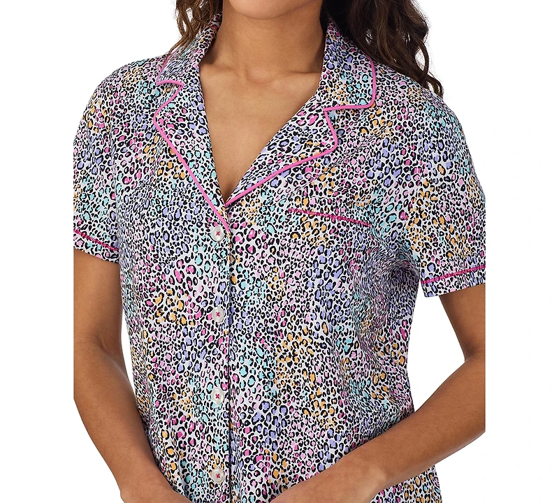 Cuddl Duds Women's Short-Sleeve Cropped Pajama Set