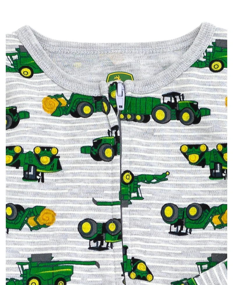 John Deere Baby Boys Ribbed Zip Up Sleep N' Play Coverall