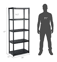 5-Tier Storage Shelving Freestanding Heavy Duty Rack