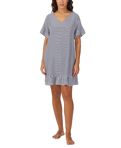 Cuddl Duds Women's Printed Short-Sleeve Sleep Tunic