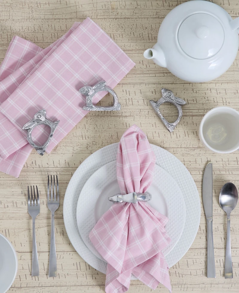 Design Imports Silver Rabbit Napkin Ring, Set of 4