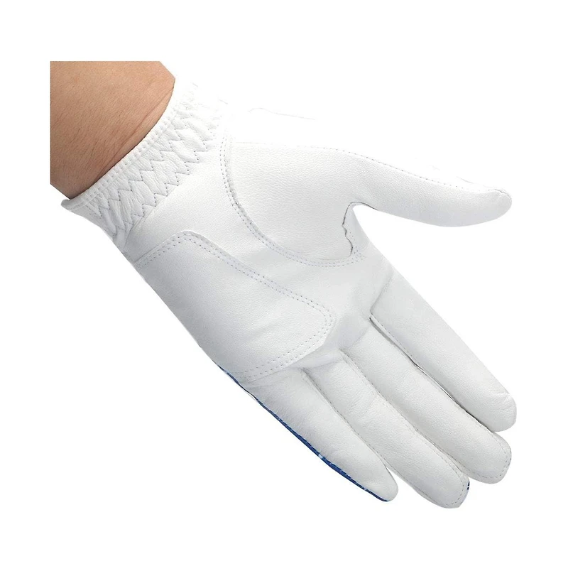 Wosofe Golf Gloves Men's Left Hand Cabretta Leather with Score Counter Usa Flag White Soft Breathable Professional Mini