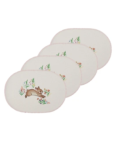 Design Imports Spring Bunny Printed Cotton Placemats, Set of 4