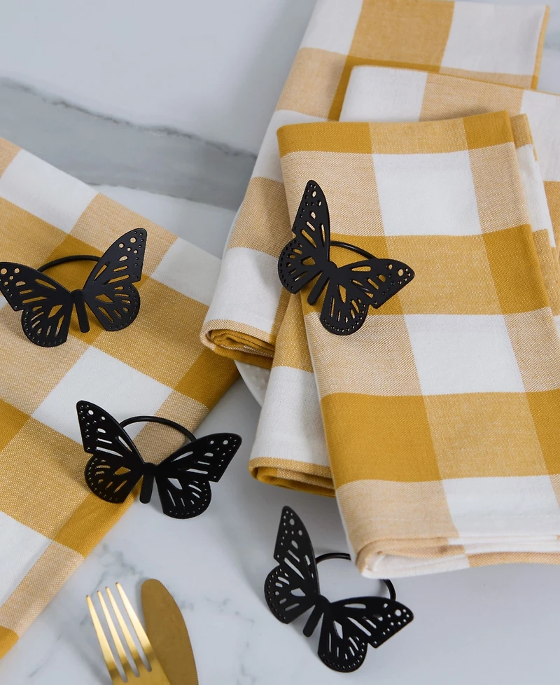 Design Imports Butterfly Metal Napkin Ring, Set of 4