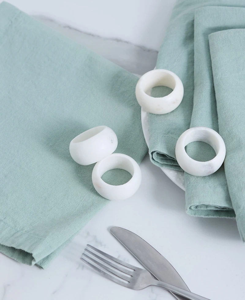 Design Imports Marble Napkin Ring, Set of 4