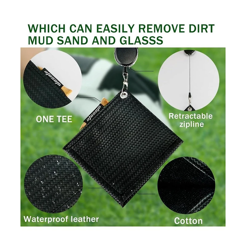 Wosofe Golf Ball Carry Bag Golf Tee Holder Pu Waterproof Material, Portable Waist Bag with Hooks Golf Accessories Can Hold 3 Golf Balls and 3 Tees, fo