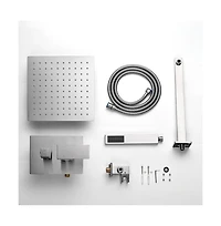 Aquaterior Shower Faucet Set Wall Mount Concealed Mixer Valve Rain Shower Head