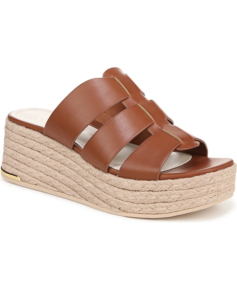 Franco Sarto Women's Tevin Open Square Toe Espadrille Slide Platform Sandals